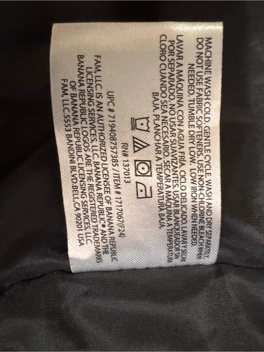 Banana Republic Men’s Black Zip-Front Bomber Jacket
